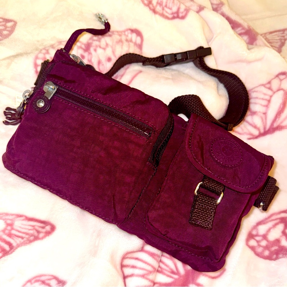Kipling waist or crossbody bag burgundy/purple